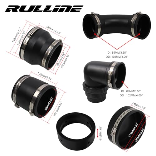 RULLINE RV and Camper Sewer Waste Plumbing Connection System Kit Compatible with 3 PVC Pipe RV Sewer Hose Fittings RV Sewer Adapter - Image 3