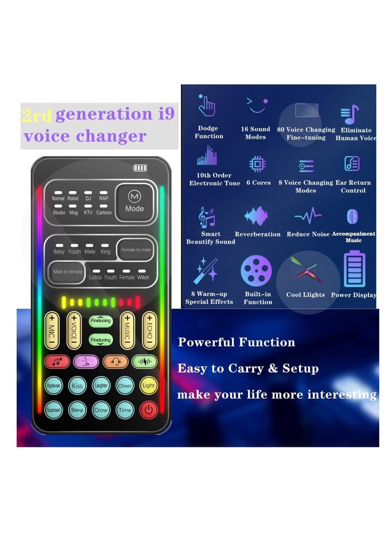 Lowyam - Voice Change Live Sound Card Mini Voice Changer with Multiple Sound Effects Microphone Portable Voice Changer for Adults Kids Mobile Phone Computer Pc Suitable for Recording Online Singing Chatting - Image 1