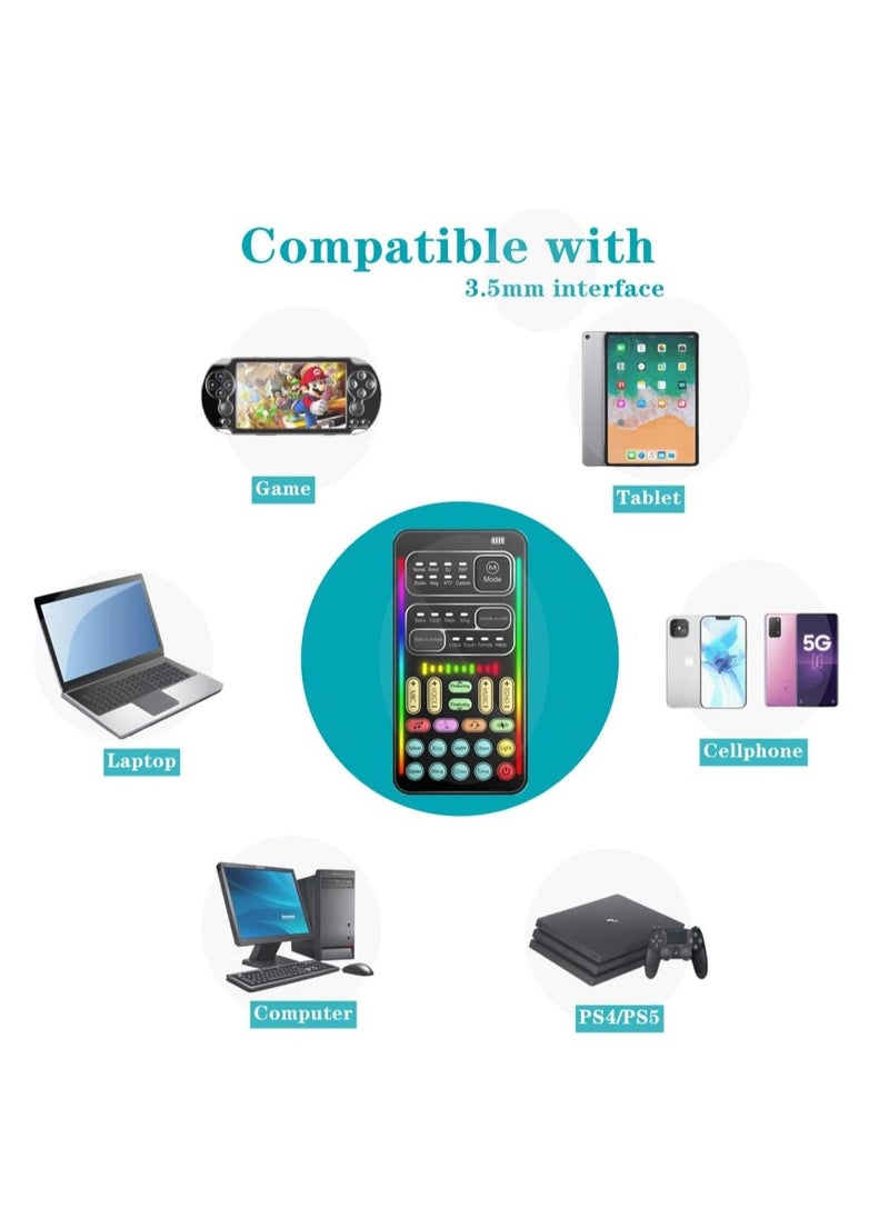 Lowyam - Voice Change Live Sound Card Mini Voice Changer with Multiple Sound Effects Microphone Portable Voice Changer for Adults Kids Mobile Phone Computer Pc Suitable for Recording Online Singing Chatting - Image 1