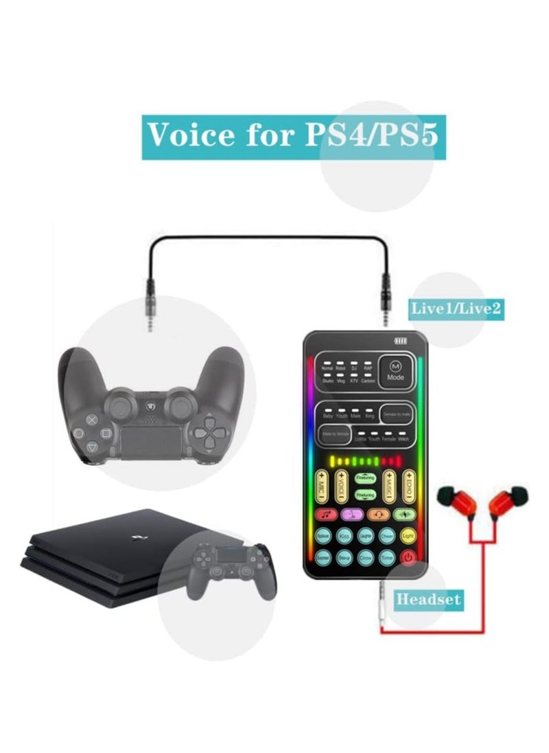 Lowyam - Voice Change Live Sound Card Mini Voice Changer with Multiple Sound Effects Microphone Portable Voice Changer for Adults Kids Mobile Phone Computer Pc Suitable for Recording Online Singing Chatting - Image 1