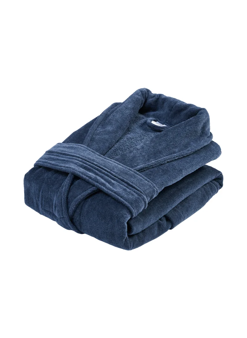 Donetella Unisex 100% Cotton Velour Bathrobe Small & Medium Size, 400 GSM, Luxurious & Absorbent, Soft Velvet Feel, Ankle-Length with Shawl Collar & Pockets