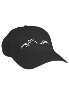 Daily black cap with a print of bicycle design