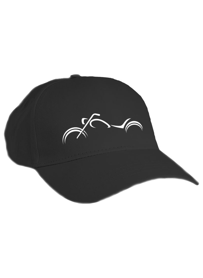 Generic - Daily black cap with a print of bicycle design - Image 1