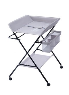 Portable Baby Changing Table Dresser With Wheels, Bottom Rack, Side Basket And Clothes Rail, Grey - pzsku/Z779C6BEB440210E74553Z/45/_/1728042763/49ca9c1f-cf10-435d-8054-8d255cceba6d