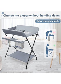 Portable Baby Changing Table Dresser With Wheels, Bottom Rack, Side Basket And Clothes Rail, Grey - pzsku/Z779C6BEB440210E74553Z/45/_/1728042769/ba7e786a-cb30-4782-8a91-53d2577f3cb6