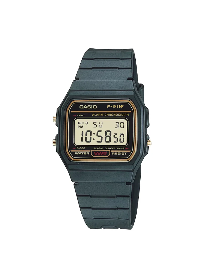 كاسيو Men's Resin Digital Watch F-91WG-9Q - 33.1 mm