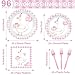 gisgfim 96Pcs One Silly Goose Plates and Napkins Party Supplies Silly Goose Tableware Set Pink 1st Birthday Party Paper Dinner Birthday Decorations Favors for 24 Guests - Image 4