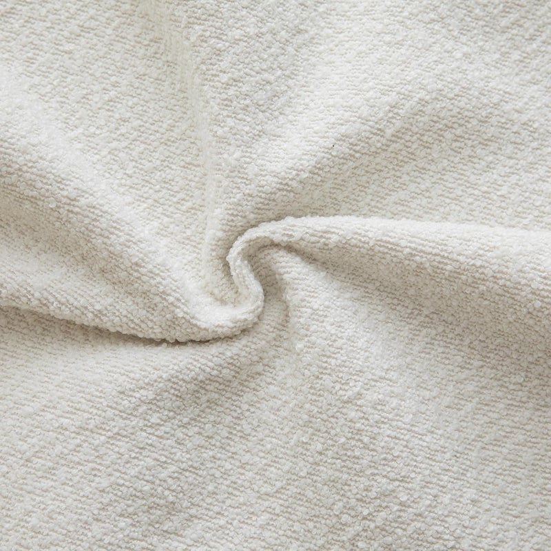MANDIOO Pack of 2 Decorative Throw Pillow Covers Accent Solid Woven Textured Cushion Covers Pillow Cases Bedroom Living Room Sofa Home 18 x 18 Inch Cream White - Image 4