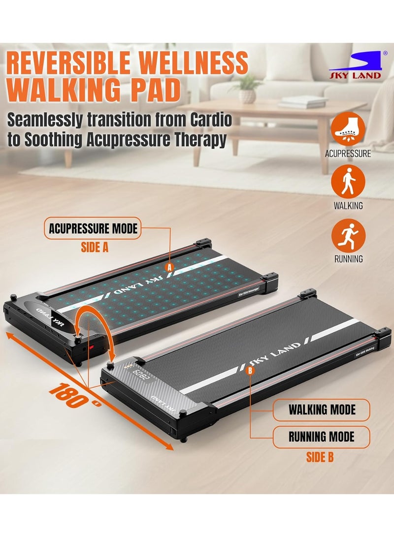 SKY LAND 2-in-1 Walking Pad with Massager Pad, 2HP Peak Motor, LED Display, Remote Control, Dual-Side Design for Walking & Massage, Compact Slim Treadmill for Home & Office, 100KG Capacity, EM-1309 image 6