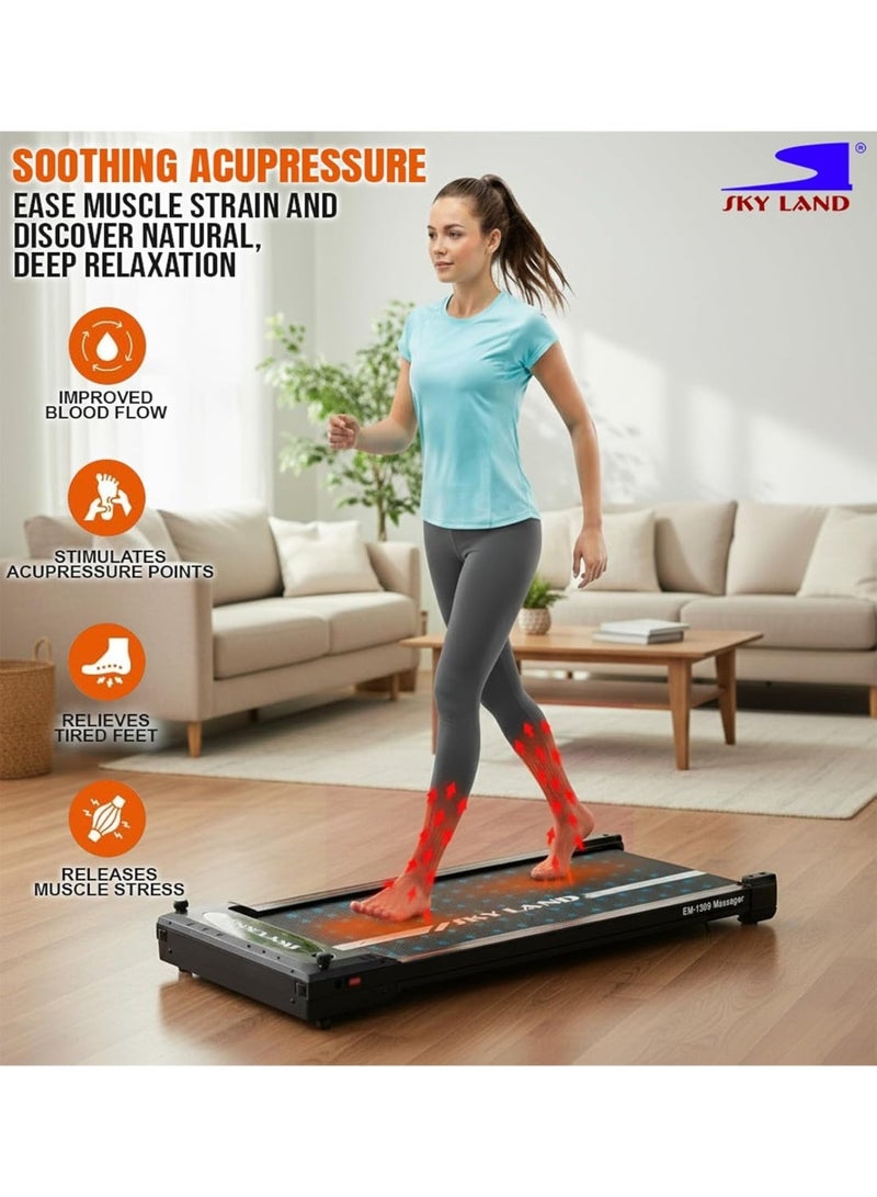 SKY LAND 2-in-1 Walking Pad with Massager Pad, 2HP Peak Motor, LED Display, Remote Control, Dual-Side Design for Walking & Massage, Compact Slim Treadmill for Home & Office, 100KG Capacity, EM-1309 - Image 2