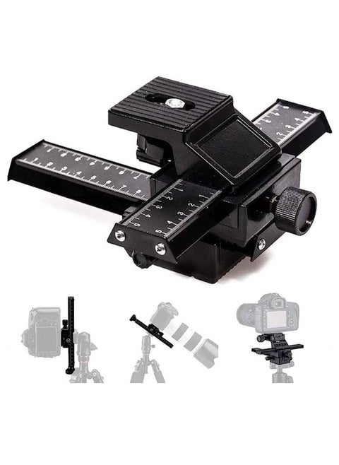 4 Way Macro Focusing Rail Slider for Close-up Shooting Compatible with Canon Sony Pentax Nikon Olympus Samsung and other Digital Camera with 1/4" Screw Hole