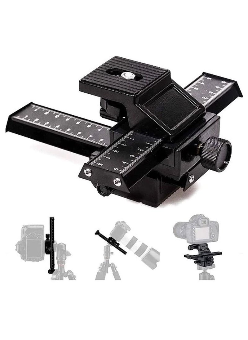 Rubik 4 Way Macro Focusing Rail Slider for Close-up Shooting Compatible with Canon Sony Pentax Nikon Olympus Samsung and other Digital Camera with 1/4" Screw Hole  - Image 1