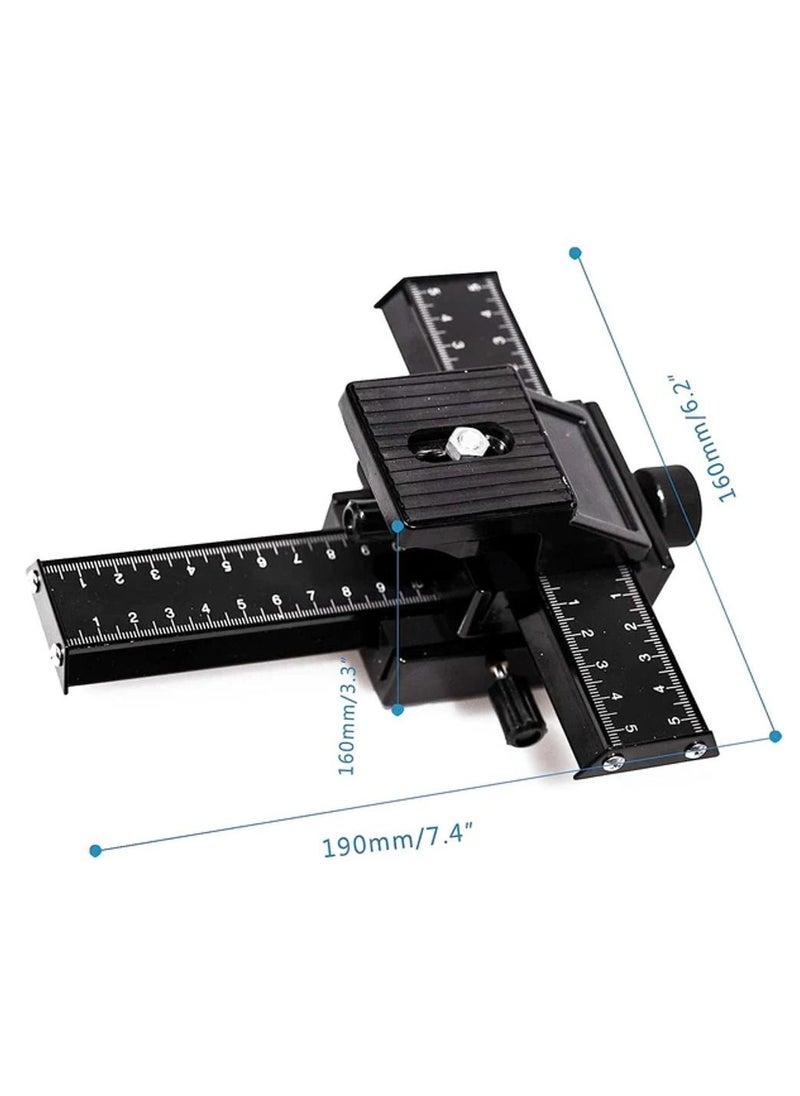 Rubik 4 Way Macro Focusing Rail Slider for Close-up Shooting Compatible with Canon Sony Pentax Nikon Olympus Samsung and other Digital Camera with 1/4" Screw Hole  - Image 2