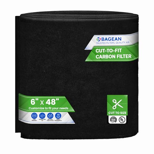 Bagean Cut to Fit Activated Carbon Filter Sheet 6” x 48” - Activated Carbon Air Filter for Air Purifiers Window AC Air Vent And More - Charcoal Filters Effectively Absorb Odors & Freshens the Air (1-Pack) - Image 1