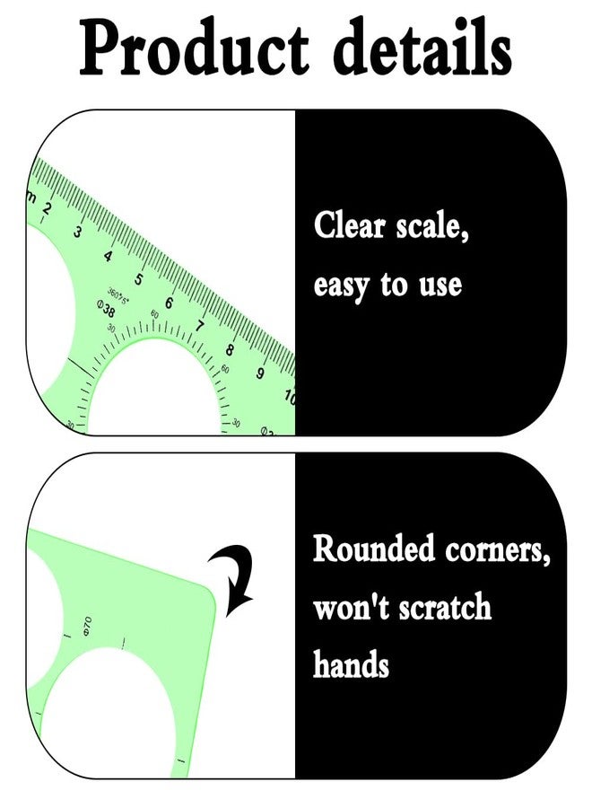 LOKUNN 2 Pcs Circle Template for Drawing, Ruler Quilling Tool, Round Hole Ruler Tool, Multi-Function Round Plastic Geometric Stencil Rulers Drawing Set for Studying, Designing, Office - Image 3