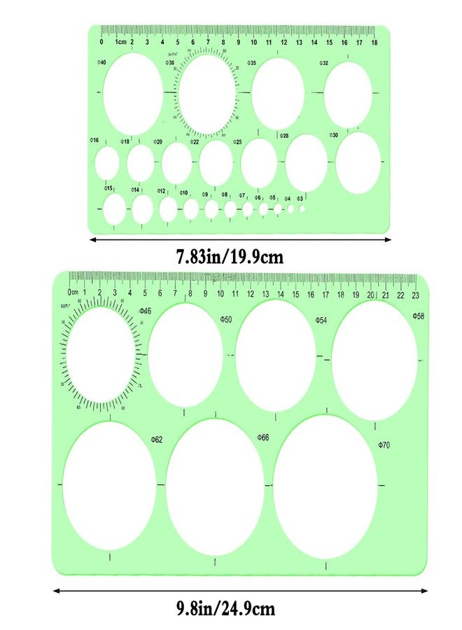 LOKUNN 2 Pcs Circle Template for Drawing, Ruler Quilling Tool, Round Hole Ruler Tool, Multi-Function Round Plastic Geometric Stencil Rulers Drawing Set for Studying, Designing, Office - Image 2