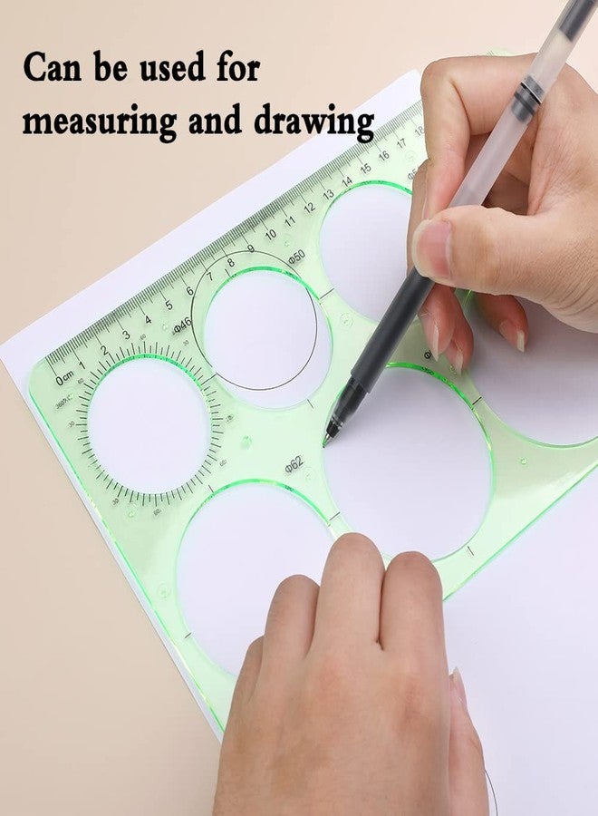 LOKUNN 2 Pcs Circle Template for Drawing, Ruler Quilling Tool, Round Hole Ruler Tool, Multi-Function Round Plastic Geometric Stencil Rulers Drawing Set for Studying, Designing, Office - Image 5