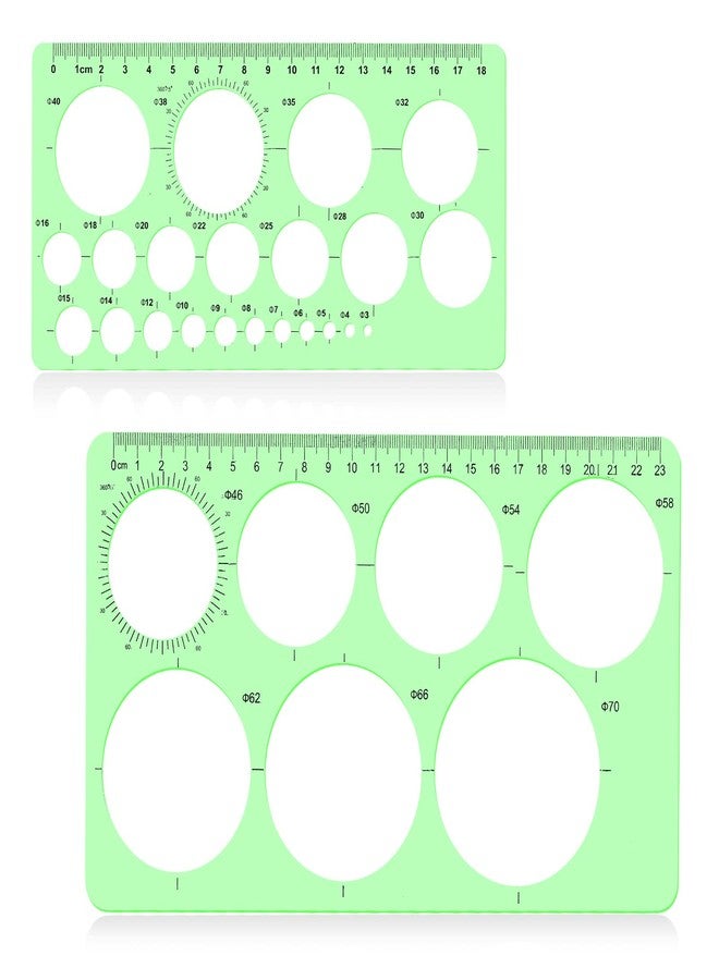 LOKUNN 2 Pcs Circle Template for Drawing, Ruler Quilling Tool, Round Hole Ruler Tool, Multi-Function Round Plastic Geometric Stencil Rulers Drawing Set for Studying, Designing, Office - Image 1