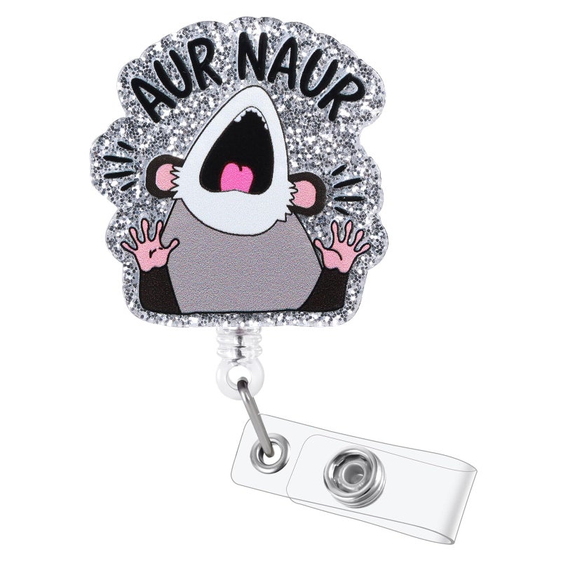 BVIIE Aur Naur Funny Nurse Badge Reel  Cute Possum Rn Badge Buddy  Peds Id Name Work Badge Holder With Retractable Clip Accessories For Lpn Cna Ma Nurse Doctor Nursing Student Teacher And Medical Workers - Image 1