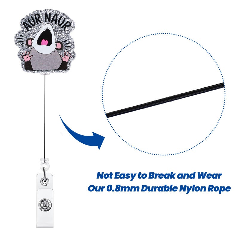 BVIIE Aur Naur Funny Nurse Badge Reel  Cute Possum Rn Badge Buddy  Peds Id Name Work Badge Holder With Retractable Clip Accessories For Lpn Cna Ma Nurse Doctor Nursing Student Teacher And Medical Workers - Image 5