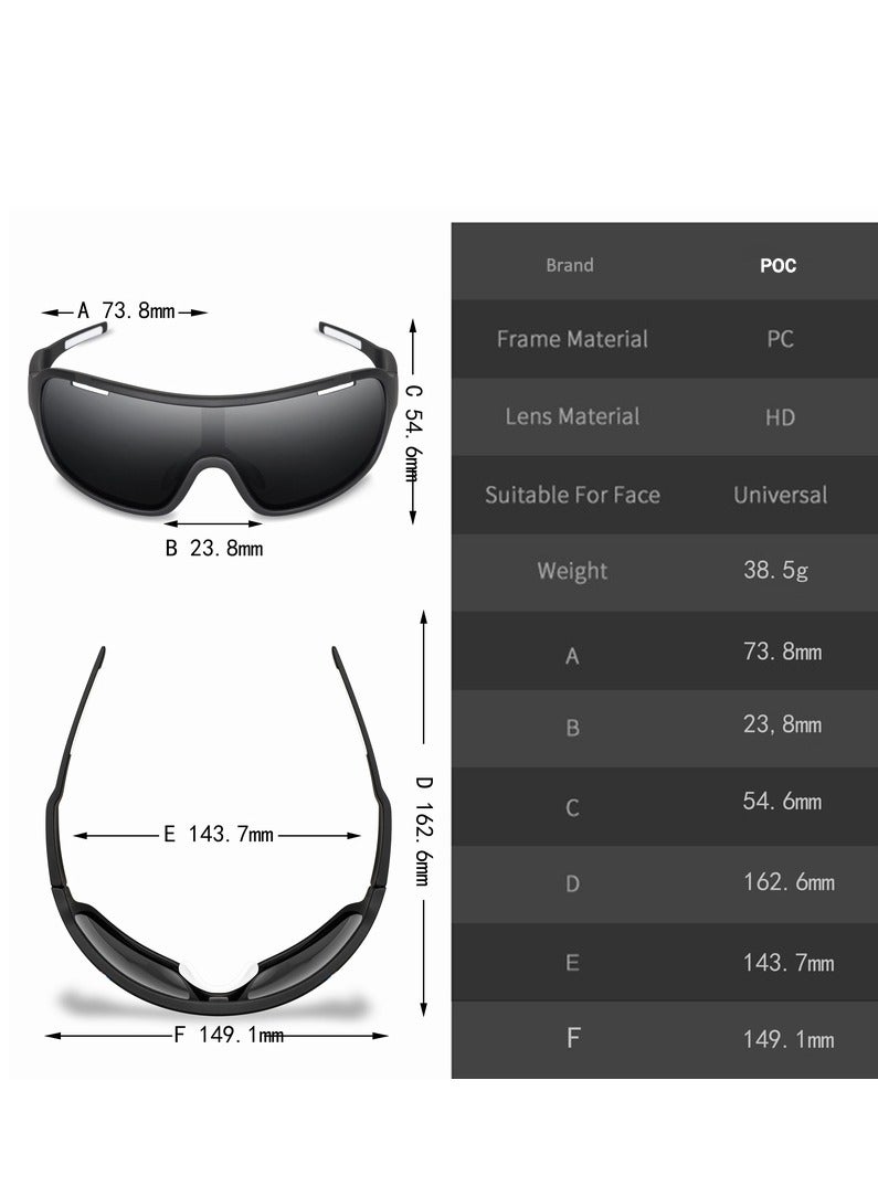 Captaintech 4 Lens Cycling Sunglasses Outdoor Eyewear Men Women Cycling Glasses - Image 2