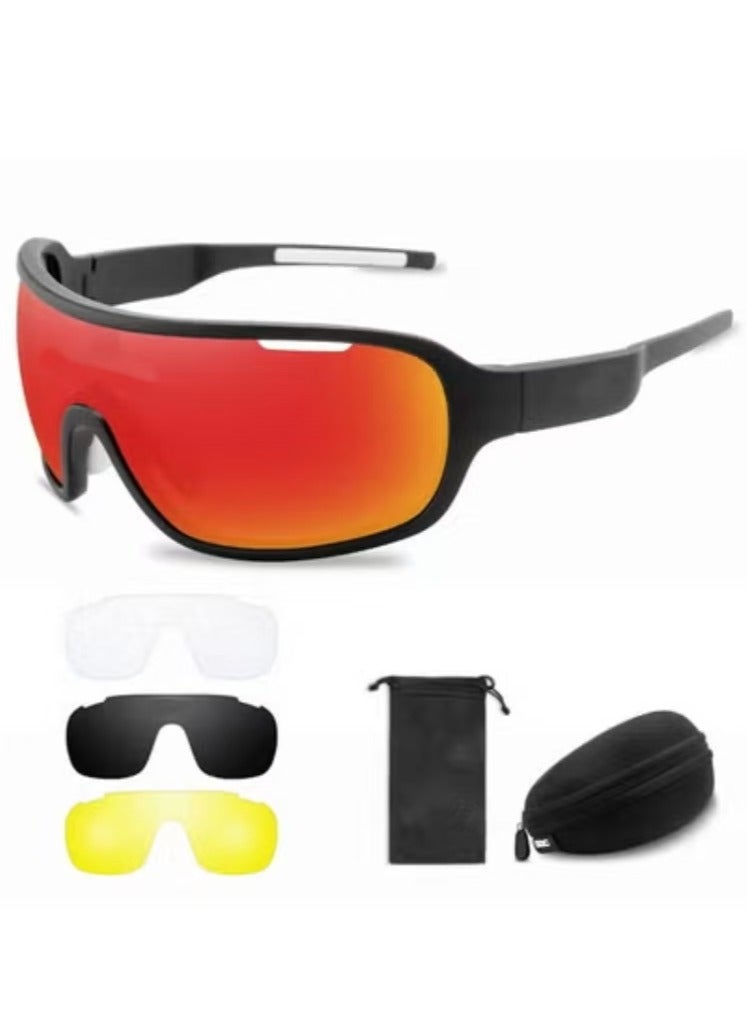 Captaintech 4 Lens Cycling Sunglasses Outdoor Eyewear Men Women Cycling Glasses - Image 1