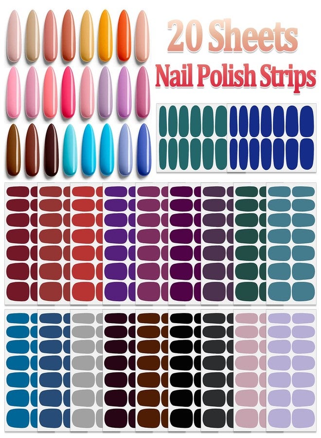 SILPECWEE 20 Sheets Dark Solid Color Nail Wraps for Women Nail Polish Strips Gel Nail Strips Self Adhesive Nail Sticker Fingernail Stickers Stick on Nails Accessories with 1pc Nail File - Image 2