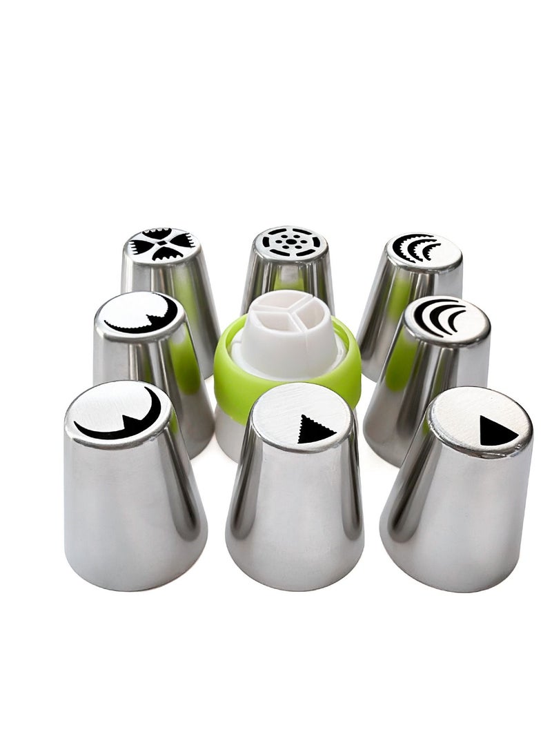 Morlife Large Cake Decorating Tools, 9 Pack Cake Piping Nozzles Tips Kit - Diy Icing Nozzle Tool For Cupcakes  - Image 1
