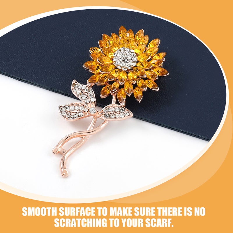 Brooch Jewelry For Women Flower Rhinestone Alloy Brooches Elegant Ladies Clothing Fastener 2Pcs - Image 3