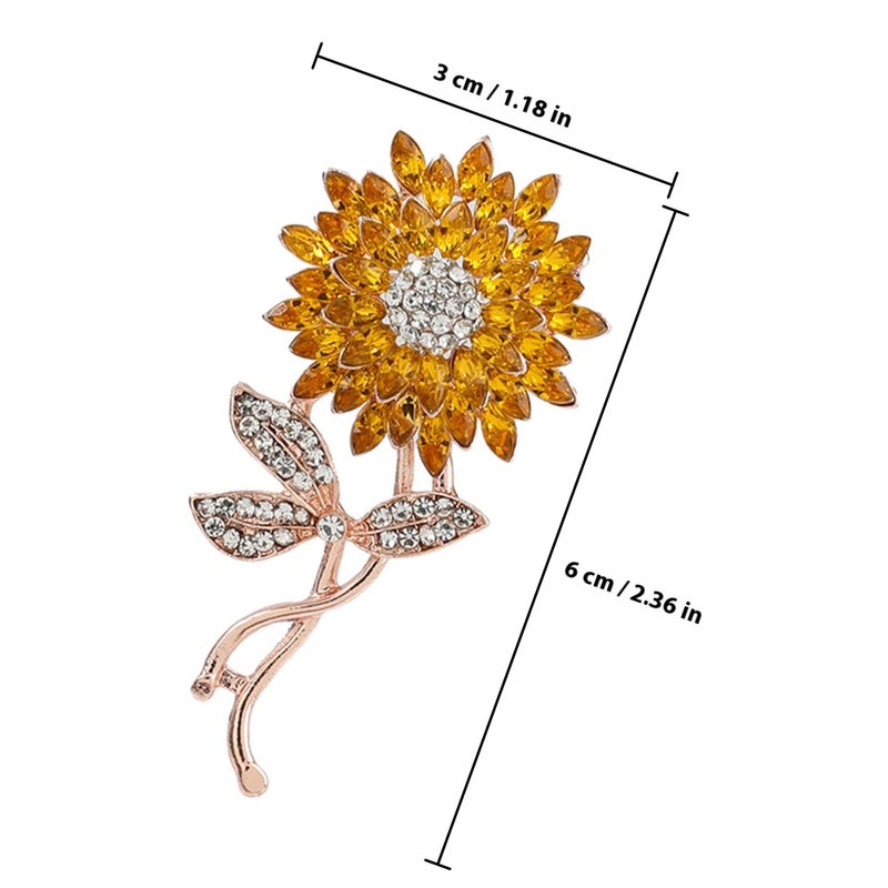 Brooch Jewelry For Women Flower Rhinestone Alloy Brooches Elegant Ladies Clothing Fastener 2Pcs - Image 2