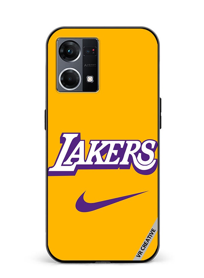 VR CREATIVE Protective Case Cover For Oppo Reno8 4G Lakers Design Multicolour - Image 1