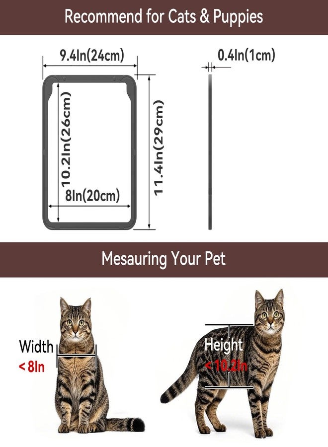 PETLESO Small Dog Door for Screen Door, Cat Door 8"×10" Magnetic Flap Self-Closing, Pet Screen Door for Sliding Door, Puppy Doggy and Cat Door Built in Screen, Lockable, Black S - Image 4