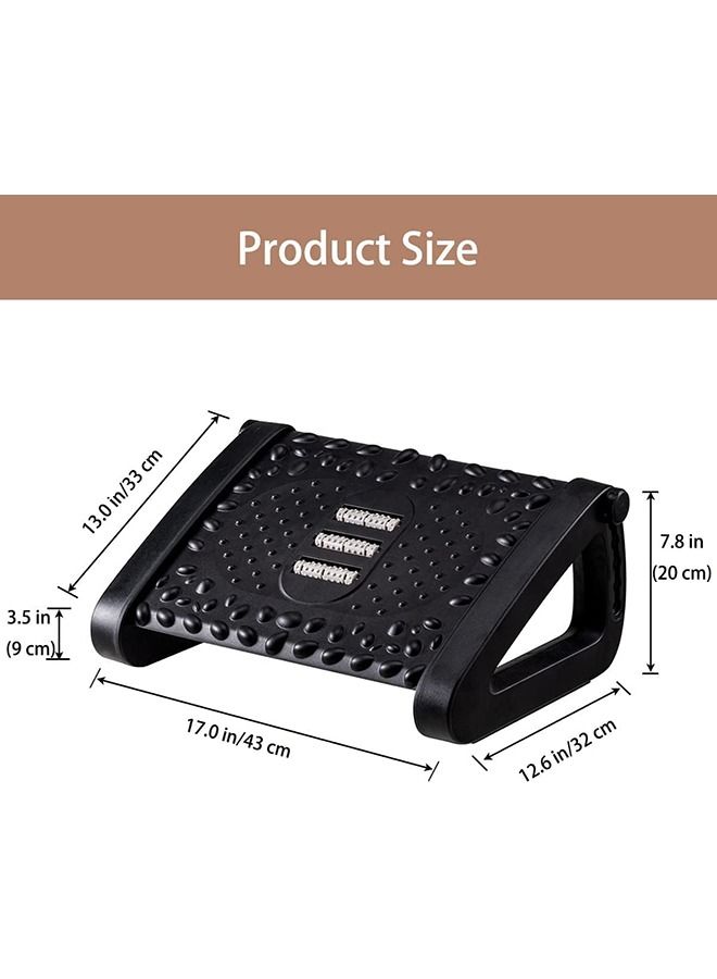 Arabest Adjustable Footrest for Under Desk-Ergonomic Tilt Locked Foot Rest with 6 Height Position,Foot Stool with Non-skid Massage Surface for Home,Office (D) - Image 4