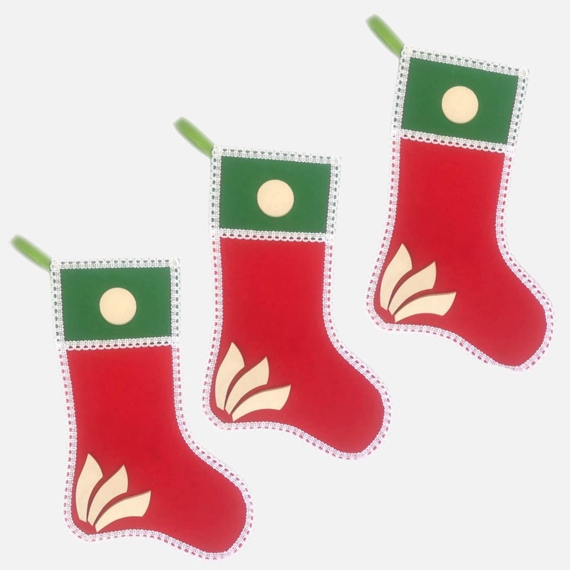 The Brown BoxSet of 3 Christmas StockingsSocks 28x18cm or 11x7 inchChristmas Decoration ItemChristmas OrnamentsChristmas Gift Stuffers
