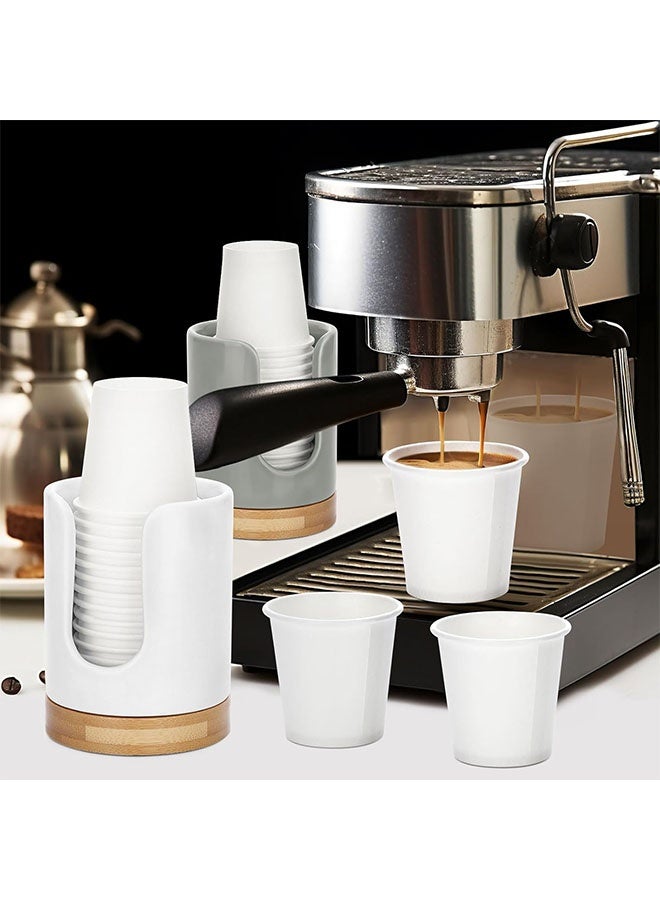 موزع أكواب منزلي، يحمل كوب غسول الفم بسعة 3 أونصة، حامل ورق للاستعمال مرة واحدة، موزع أكواب صغير، حامل أكواب بقاعدة من الخيزران - Image 3