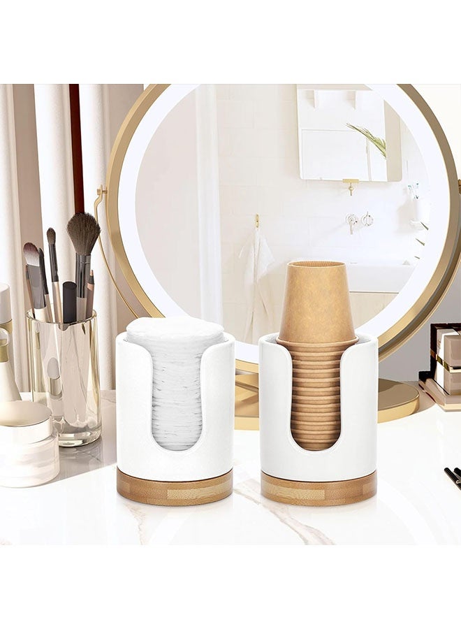 موزع أكواب منزلي، يحمل كوب غسول الفم بسعة 3 أونصة، حامل ورق للاستعمال مرة واحدة، موزع أكواب صغير، حامل أكواب بقاعدة من الخيزران - Image 4