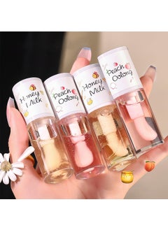 4PCS Hydrating Clear Lip OilJelly Honey Lip Gloss OilKorean Big Brush Lip OilLonglasting Moisturizing Nourishing Lip BalmPlumping Lip Fresh Texture Clear Lip GlossMakeup Lip Care Tools
