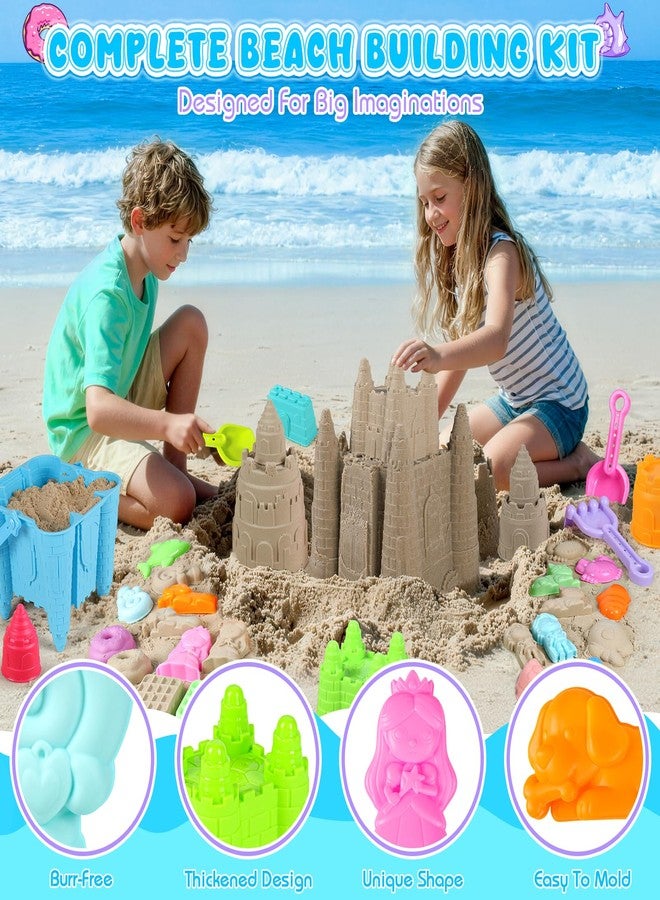 IVENRXIU Beach Toys, Creative Sand Toys for Kids Boys and Girls, Sand Castle Building Kit with Stack Castle Buckets, Tools, Mesh Bags, Character Molds for Role Play, Outdoor Toys for Toddlers Kids Ages 3-10 - Image 5