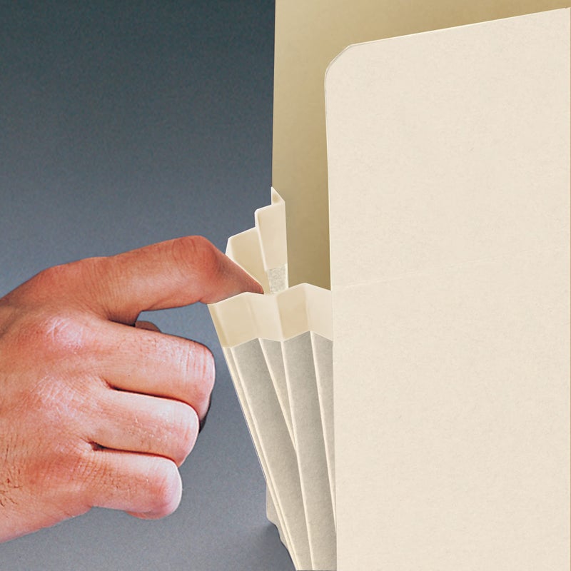 Smead End Tab File Pocket, Reinforced Straight-Cut Tab, 3-1/2" Expansion, Manila Gusset, Legal Size, Manila, 25 per Box (76124) - Image 2