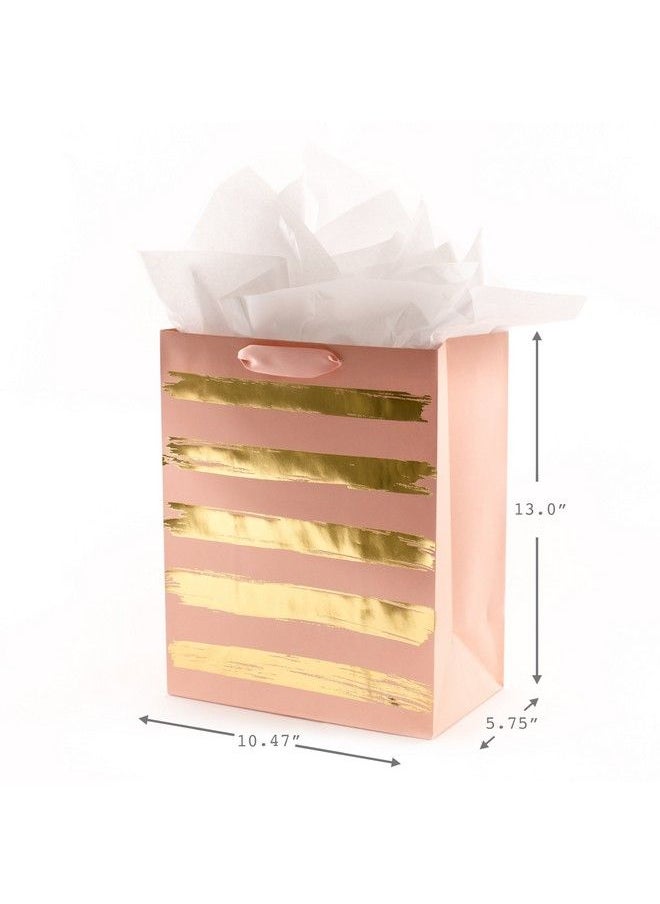 Hallmark - Assorted Birthday Gift Bag Bundle With Tissue Paper (1 Medium And 2 Large Bags Gold And Pink) - Image 1