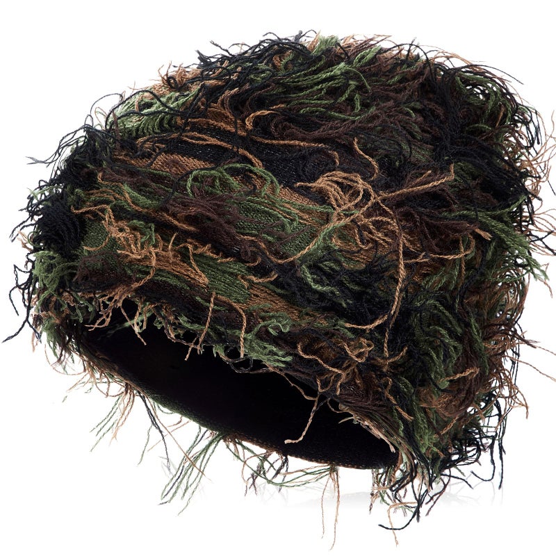 Chuarry Distressed Knitted Beanie Fuzzy Winter Hats Thick Warm Y2k Beanie Snow Knit Cap Skull for Women Men(Assorted Green Black Brown,Regular Style) - Image 1