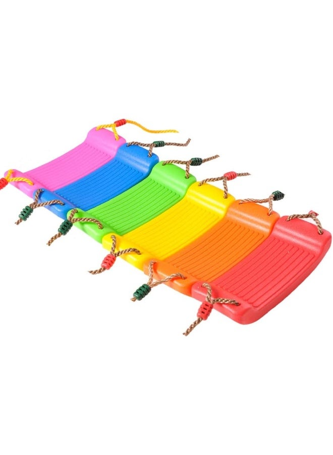 Rainbow Toys Swings Hanging Swing Seat with Height Adjustable Ropes Swing Sets for Backyard Curved Board Kids Swing Swing Sets - Image 5