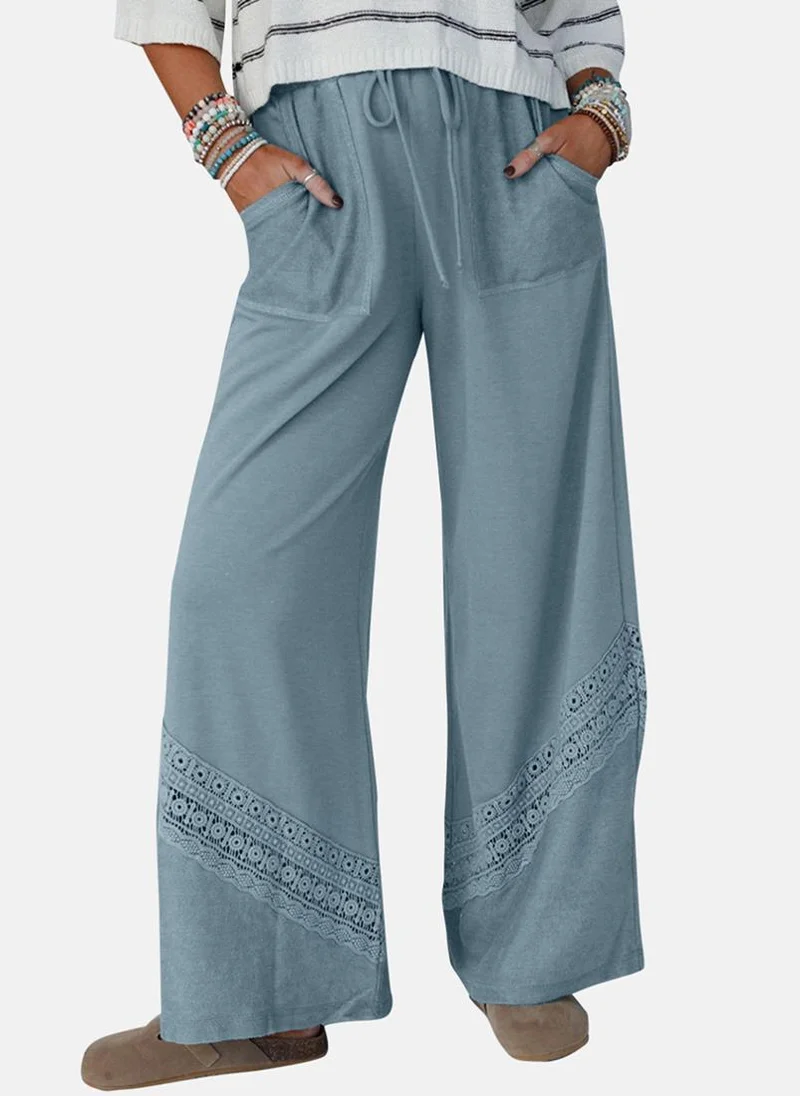 يونيكي Blue Plain Casual Trousers