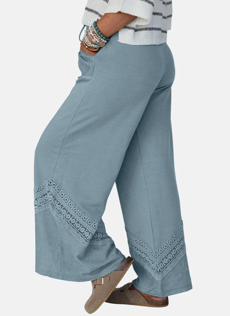 يونيكي Blue Plain Casual Trousers