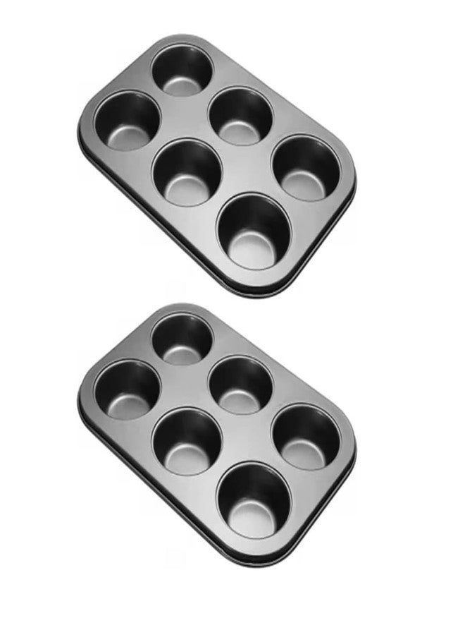 TrendyTrolley 2 Pc, Muffin Pan, Bakeware Non-Stick Cupcake Tray Baking Mini Pie Pans, Heavy Duty Carbon Steel Muffin Tray Standard Baking Mold Pan for Oven Baking - Image 1