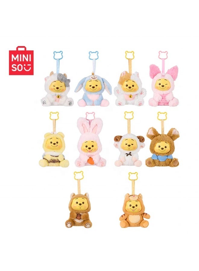 MINISO x Disney Winnie the Pooh Naughty Party Collection Vinyl Plush Keychain Blind Box, Full Display Set of 9 Sealed Mystery Boxes, Character Collectible for Display and Gifting - Image 1