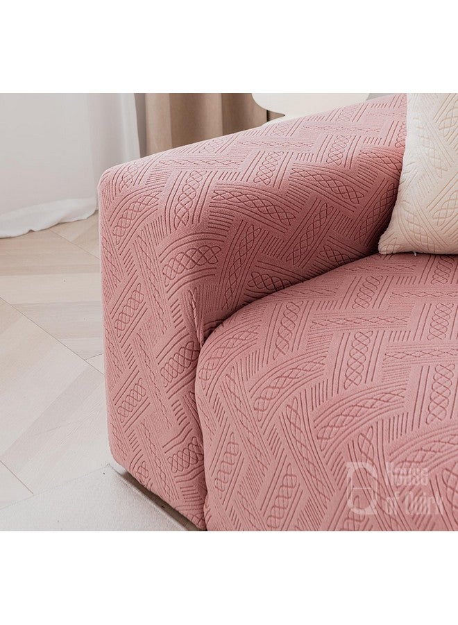 House of Quirk Universal Single Seater 220 GSM Jacquard Fabric Sofa Cover Soft Touching Cover for Couch Flexible Stretch Sofa Slipcover (Pink, 90-140cm) - Image 5