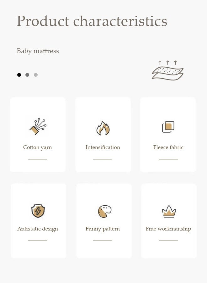 DUNISO Baby Stroller Cushion, cartoon pattern  lying cushion , cotton children's dining chair cushion, shockproof and breathable, double-sided usable, suitable for infants aged 0 to 3 years old, 40 * 80cm - Image 4