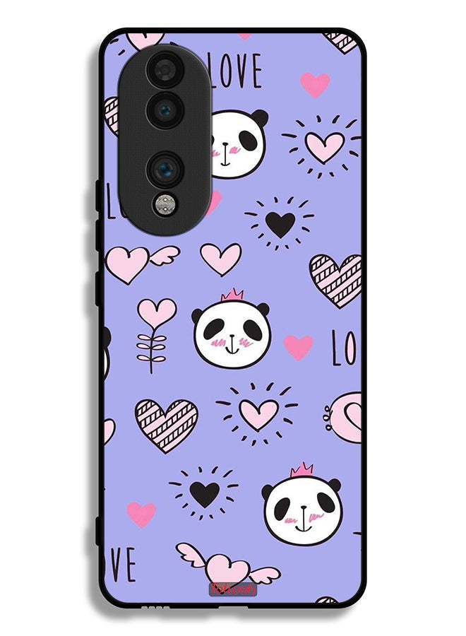 Tolwak Honor 70 Protective Case Cover Love And Panda Doodle - Image 2