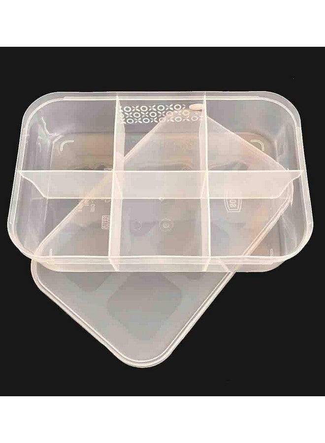 CSM® Jewellery Case Organizer(CLICK-6B-2) Multipurpose Plastic Storage Box with dividers 6 Grids in Big size, Transparent (Pack of 2 Boxes - Big Size) - Image 4